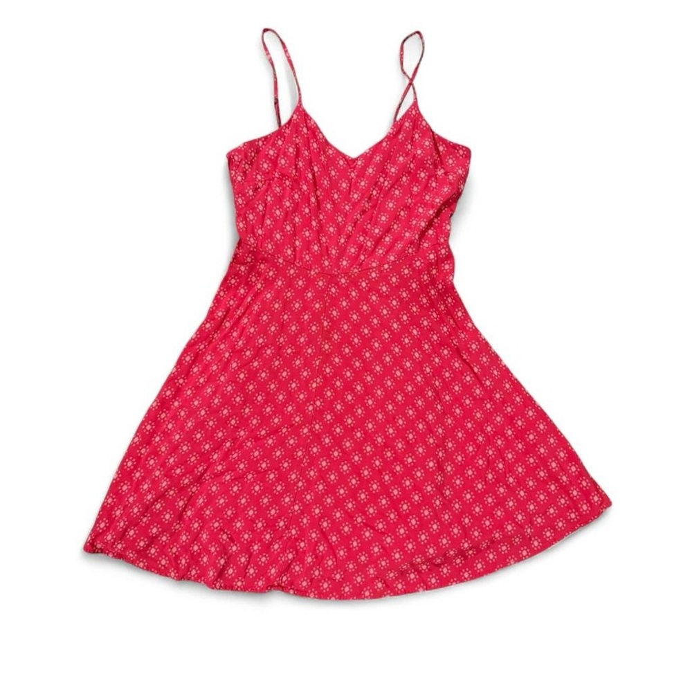 Gap Red Print Babydoll Sundress Dress Adjustable Straps Stretch Women’s Size L